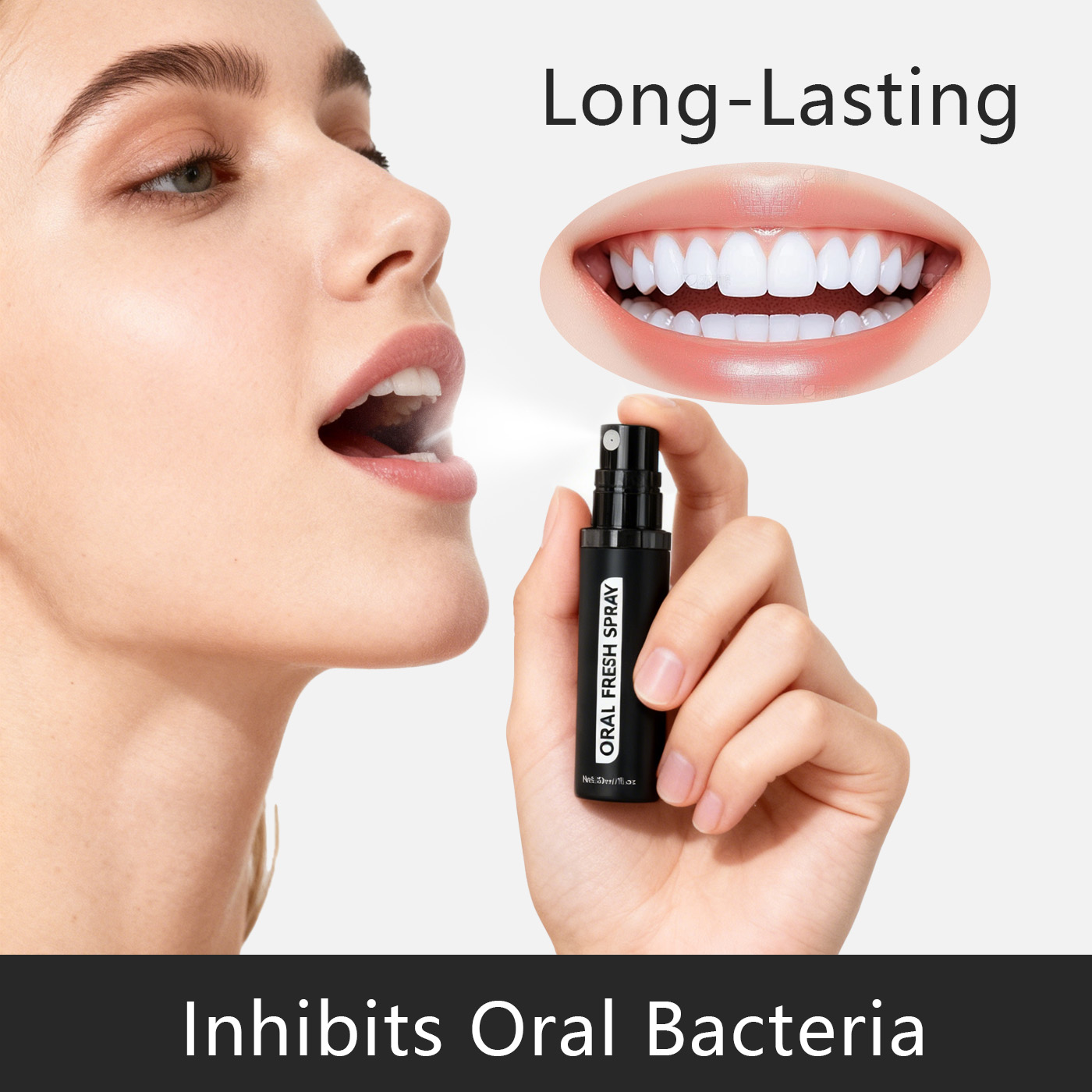 OEM Oral Fresh Spray – Breath Freshener with Natural Mint, Xylitol & Tooth-Friendly Formula | Private Label Mouth Spray for Fresh Breath & Oral Care