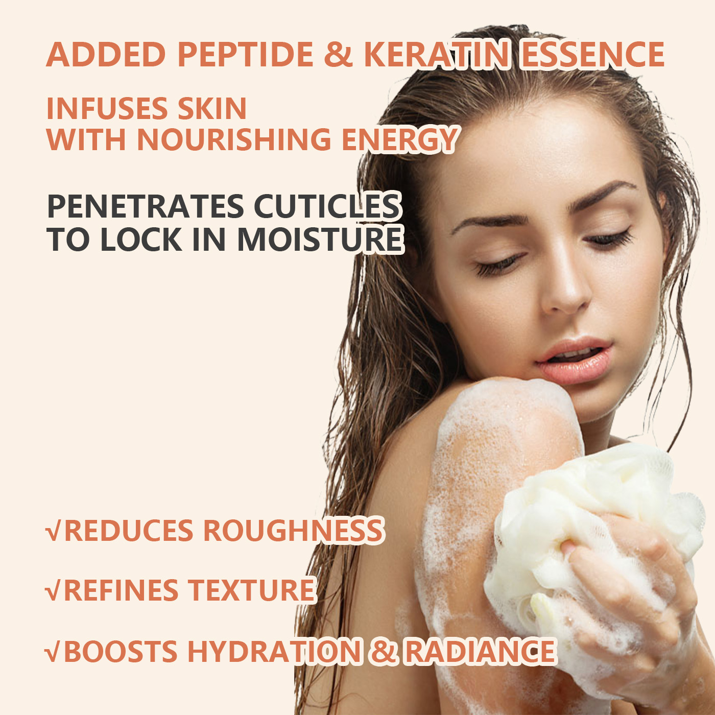 OEM Peptide Keratin Body Wash – Strengthening & Repairing Shower Gel for Dry, Damaged Skin | Private Label Protein-Infused Body Cleanser for Brands - Image 3