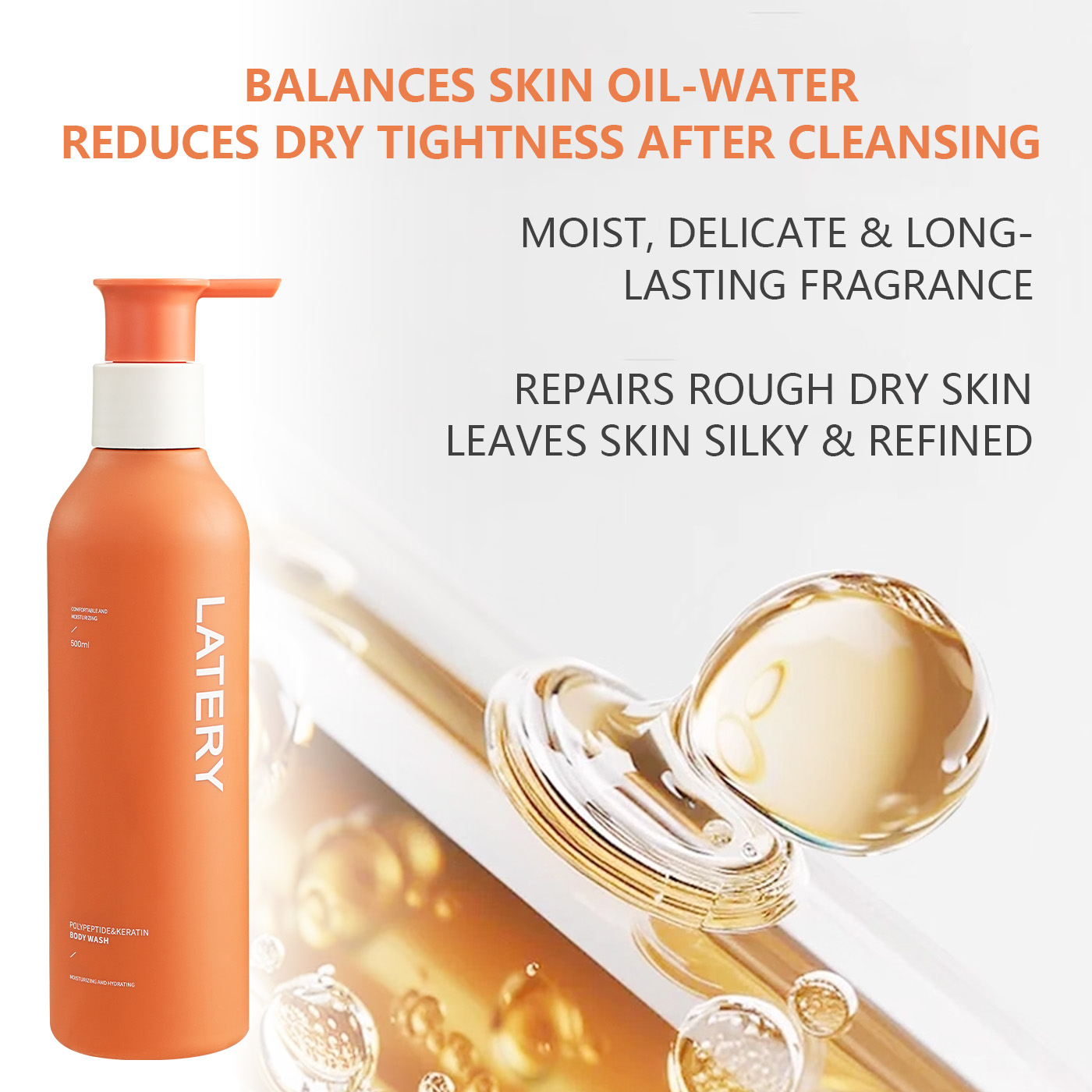 OEM Peptide Keratin Body Wash – Strengthening & Repairing Shower Gel for Dry, Damaged Skin | Private Label Protein-Infused Body Cleanser for Brands - Image 5