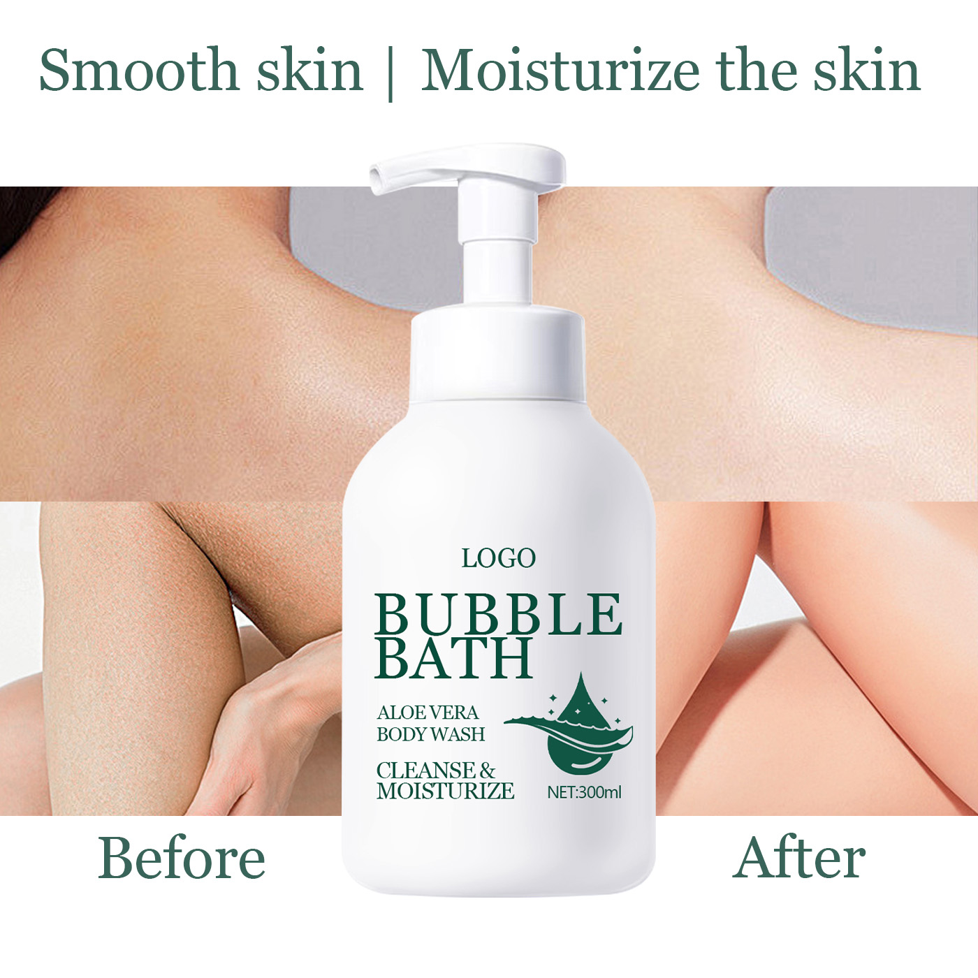 OEM Aloe Vera Bubble Bath & Body Wash – 2-in-1 Soothing Shower Gel & Foaming Bath Soak for Sensitive Dry Skin | Private Label Aloe Cleanser for Brands - Image 4
